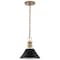 Nuvo Outpost 1-Light Small Pendant Matte Black with Burnished Brass 60/7521 - alternate 1